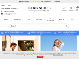 'beggshoes.com' screenshot