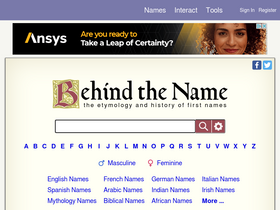 'behindthename.com' screenshot