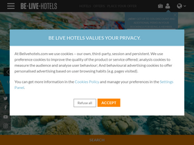 'belivehotels.com' screenshot