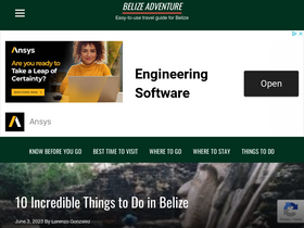 'belizeadventure.ca' screenshot
