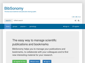 'bibsonomy.org' screenshot