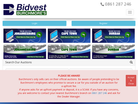 'bidvestburchmores.co.za' screenshot