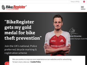 'bikeregister.com' screenshot