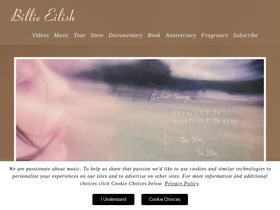 'billieeilish.com' screenshot