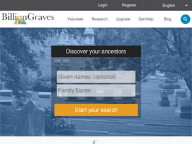 'billiongraves.com' screenshot