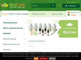 'biocare.sk' screenshot