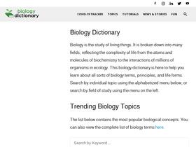 'biologydictionary.net' screenshot