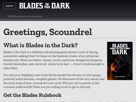 'bladesinthedark.com' screenshot