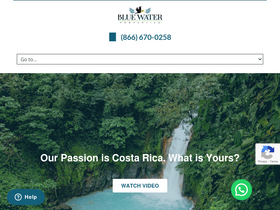 'bluewaterpropertiesofcostarica.com' screenshot