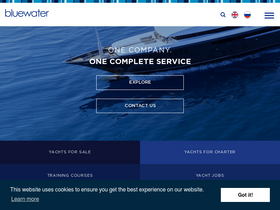 'bluewateryachting.com' screenshot