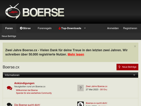 'boerse.cx' screenshot