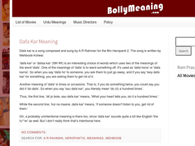 'bollymeaning.com' screenshot