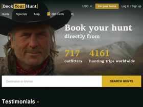 'bookyourhunt.com' screenshot