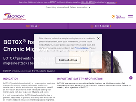 'botoxchronicmigraine.com' screenshot