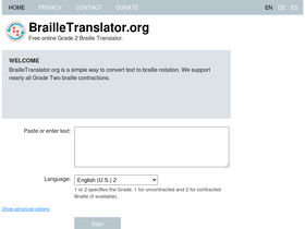 'brailletranslator.org' screenshot