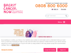 'breastcancernow.org' screenshot