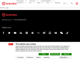 'brembo.com' screenshot
