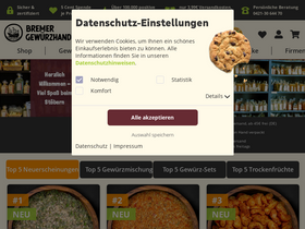 'bremer-gewuerzhandel.de' screenshot