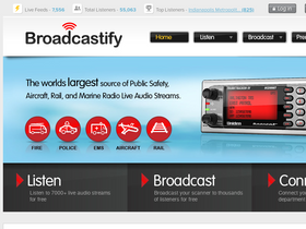 'broadcastify.com' screenshot