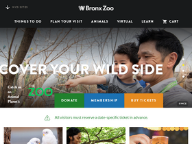 'bronxzoo.com' screenshot