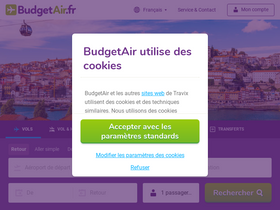 'budgetair.fr' screenshot