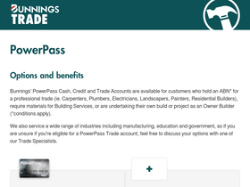 'bunningspowerpass.com.au' screenshot