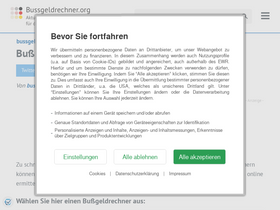 'bussgeldrechner.org' screenshot
