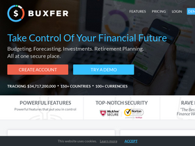 'buxfer.com' screenshot
