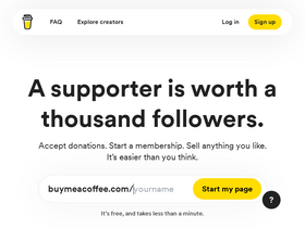 'buymeacoffee.com' screenshot