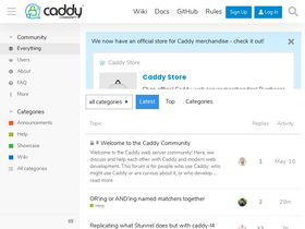 'caddy.community' screenshot