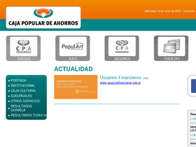'cajapopular.gov.ar' screenshot