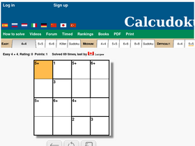 'calcudoku.org' screenshot