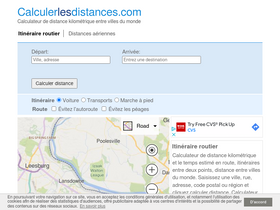 'calculerlesdistances.com' screenshot