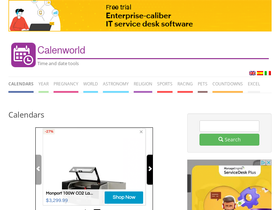 'calenworld.com' screenshot
