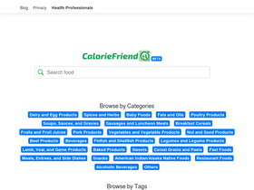 'caloriefriend.com' screenshot