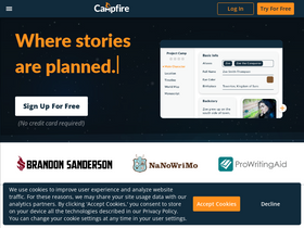 'campfirewriting.com' screenshot