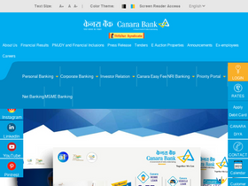 'canarabank.com' screenshot