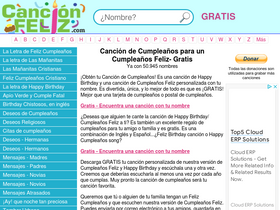'cancionfeliz.com' screenshot