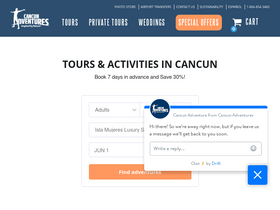 'cancun-adventure.com' screenshot