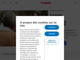 'canon.fr' screenshot