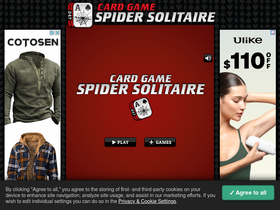 'cardgamespidersolitaire.com' screenshot