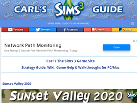 'carls-sims-3-guide.com' screenshot