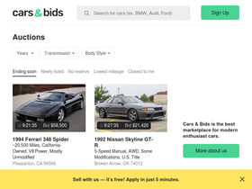 'carsandbids.com' screenshot