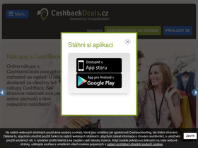 'cashbackdeals.cz' screenshot