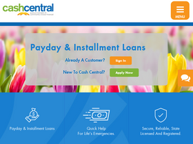 'cashcentral.com' screenshot