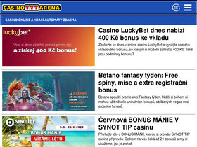 'casinoarena.cz' screenshot