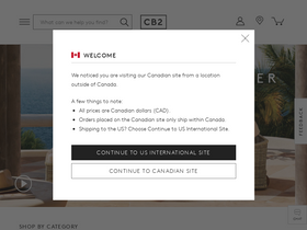 'cb2.ca' screenshot
