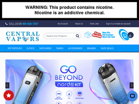 'centralvapors.com' screenshot