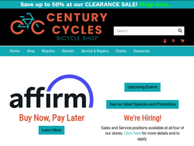 'centurycycles.com' screenshot