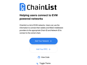 'chainlist.org' screenshot